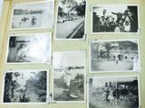 several old black and white photos of people and horses in an open book