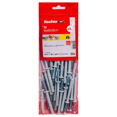 Lot de 50 - FISCHER - Chevilles à frapper - N 6x60/30 F - Ny…