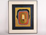 an image of a painting hanging on a wall in a room