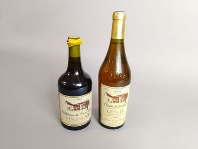 deux bouteilles de vin posées l'une à côté de l'autre sur une table