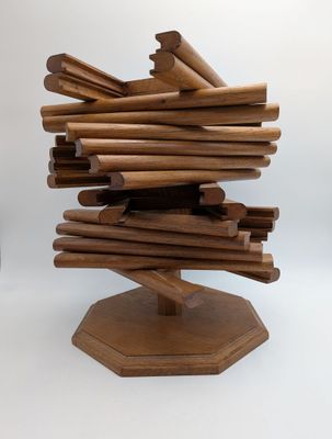 Petit range CD en bois, H. 40 cm