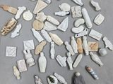 a lot of small figurines that are on the floor