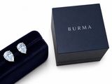 un gros plan sur une paire de boucles d'oreilles en diamant dans un écrin noir