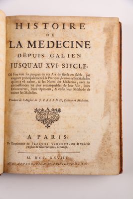 FREIND (John). Histoire de la médecine depuis Galien jusqu’a… - Photo 1
