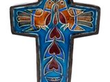 an image of a cross with birds on it