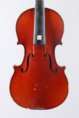 a close up of a violin on a white background