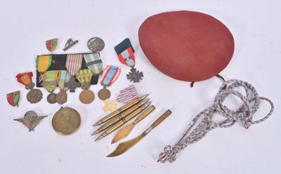 a lot of items that are laying out on the table
