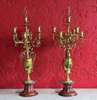 Importante paire de candélabres à 6 bras de lumière en bronz…