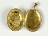 an image of a gold locke with a picture of a lion on it