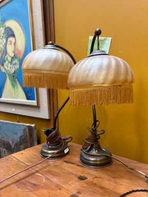 Paire de lampes à poser en métal - H: 45 cm