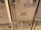several boxes are stacked on top of each other on the floor