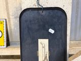 a black suitcase with a picture of a man on it