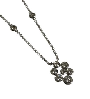COLLIER « Design atome » en or blanc 750/1000 (poinçon tête …