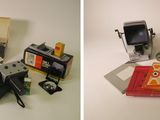 deux photos côte à côte représentant un appareil photo et d'autres objets