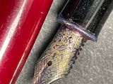 a close up of a fountain pen with writing on it