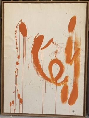 une photo d'un tableau recouvert de peinture orange