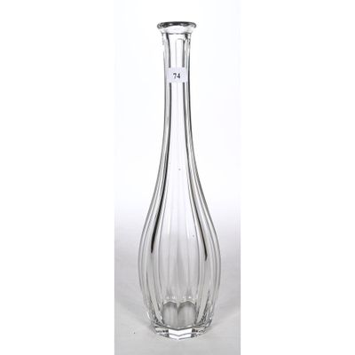 an image of a clear glass vase with a long neck