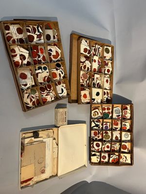 Plusieurs œuvres d'art sont accrochées au mur d'une pièce