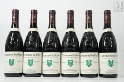 six bottles of wine are lined up in a row on a table