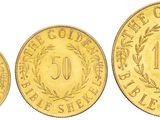 three gold coins, one of which is the same size as the other