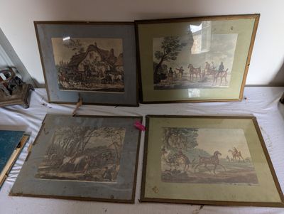 Réunion de 4 gravures anglaises - Dim.