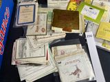 a lot of different types of business cards on the table