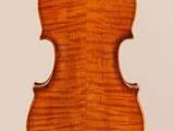 an old violin with a wooden back and a long neck