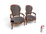 paire de chaises anciennes avec dossier et accoudoirs rembourrés