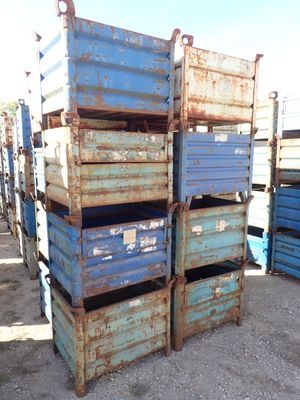 a stack of crates that are stacked up on top of each other