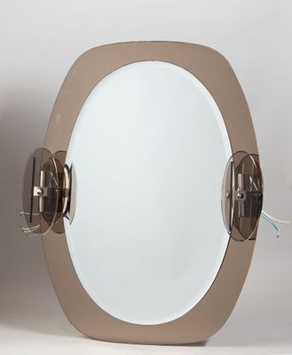 VECA ITALIA Miroir de forme ovalisante à entourage en verre …