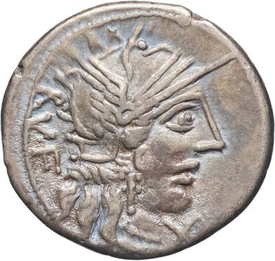 une pièce de monnaie en argent portant un visage de femme