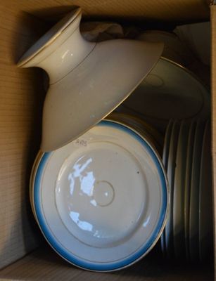 beaucoup d'assiettes et de bols dans une boîte