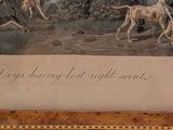 a picture of a picture of a hunting scene on the wall