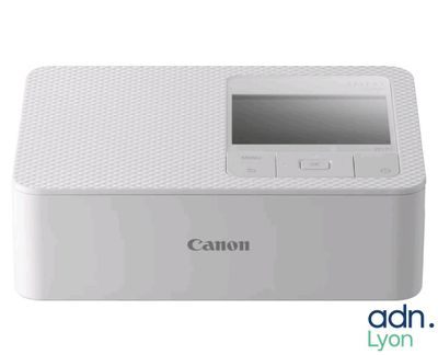 L'imprimante photo Canon est blanche et dispose d'un petit écran.
