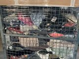 a metal cart with a lot of items in it