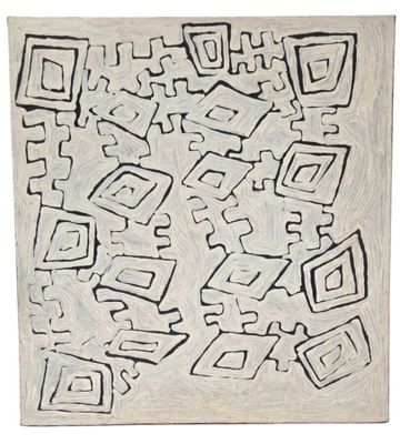 dessin en noir et blanc représentant des carrés et des rectangles sur fond blanc