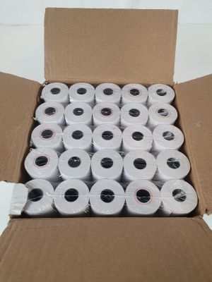 many rolls of toilet paper in a cardboard box
