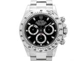 Montre Rolex Daytona pour homme, cadran noir, acier inoxydable