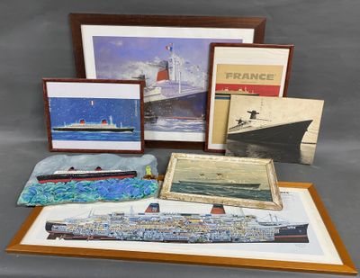 une photo d'une photo représentant un navire et une photo d'un bateau