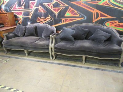 Deux Canapes DE Style Louis XV EN Bois Laque Recouvert…