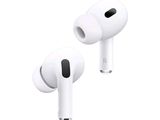 pair of apple airpods with charging case on white background