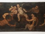 une image représentant un tableau où figure un groupe d'hommes nus