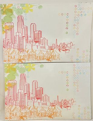 Deux vues de villes. Impression sur toile.