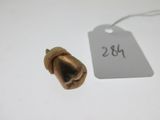 a small piece of metal with a tag on it