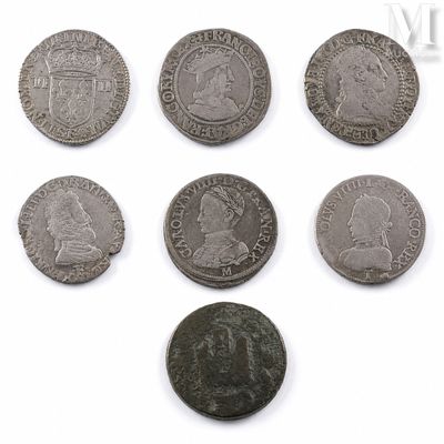 six different types of roman coins are shown on a white surface
