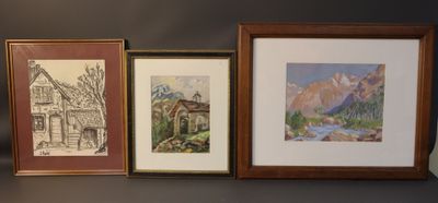 Micheline CANNAUT-UTZ (XXème siècle). Paysage de rivière et …