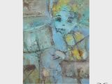 une image représentant un tableau où l'on voit un bébé assis sur une chaise