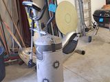 an image of a garage with a water heater in it