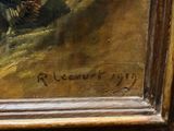 an image of a painting of a man riding a horse in a field