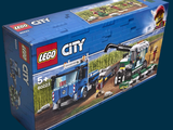 a blue box with a lego city set inside of it